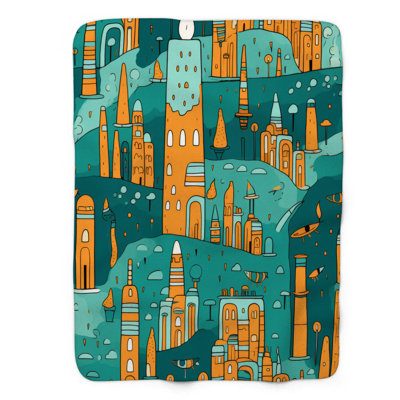 Curious City View - 1 Piece Premium Sherpa Blanket