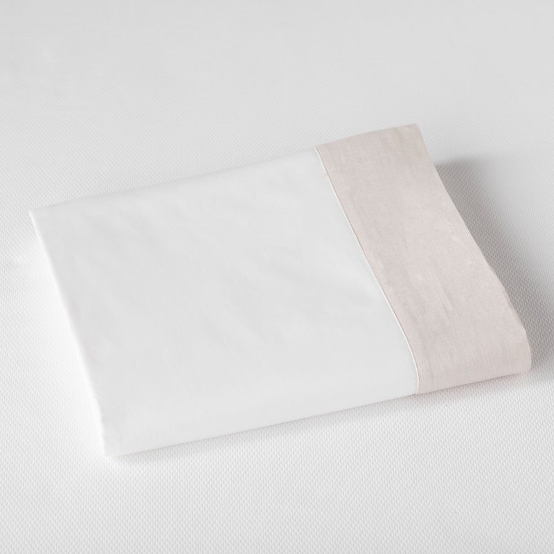 Mandalay Linen Cuff Flat Sheet, Blush, King Flat Sheet