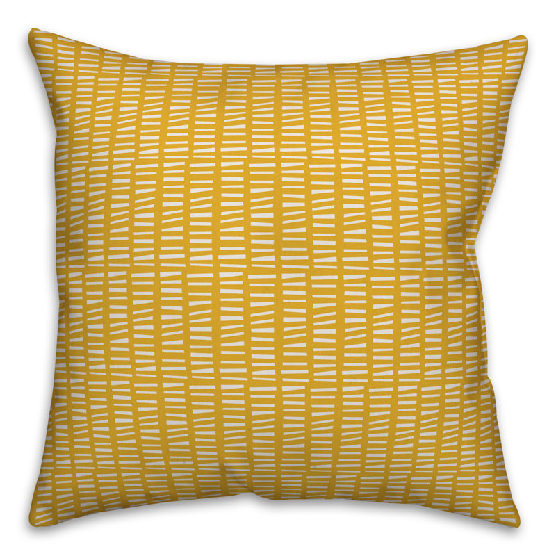  Housse et insert de coussin carré Tally, Jaune / blanc géométrique, 18 po x 18 po