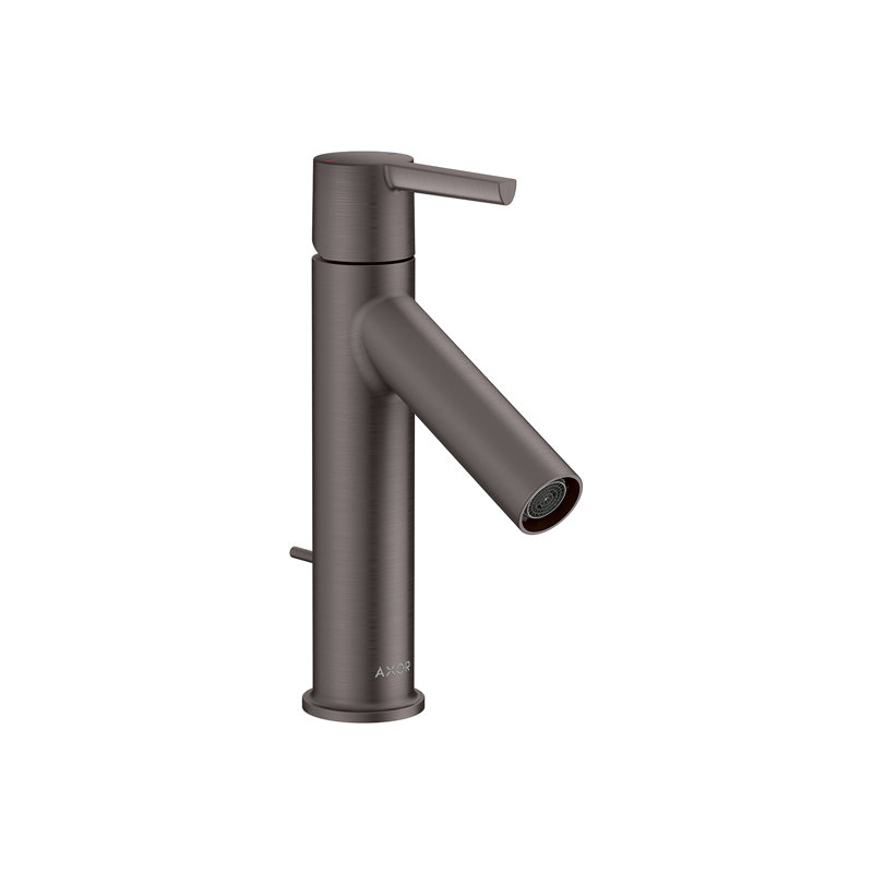 Starck 9.38" Single Hole Bathroom Faucet with Drain Assembly, Brushed Black Chrome