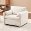 Chaise pivotante blanche Aaryahi - Rotation à 360 ° avec tissu chenille et fabrication pour le salon, la chambre à coucher et le bureau