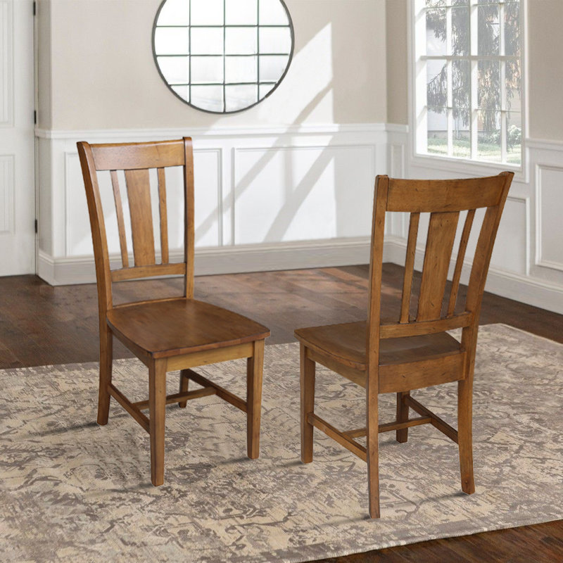 Evalyn Solid Wood Side Chair, Pecan