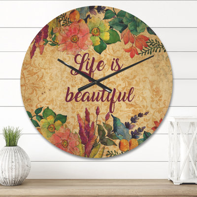 Horloge murale «Life Is Beautiful Butterfly»
