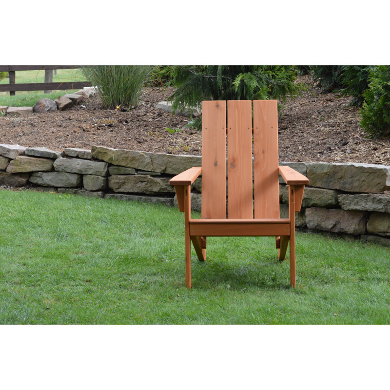 Chaise Adirondack en bois massif Ameerah, Teinture cèdre