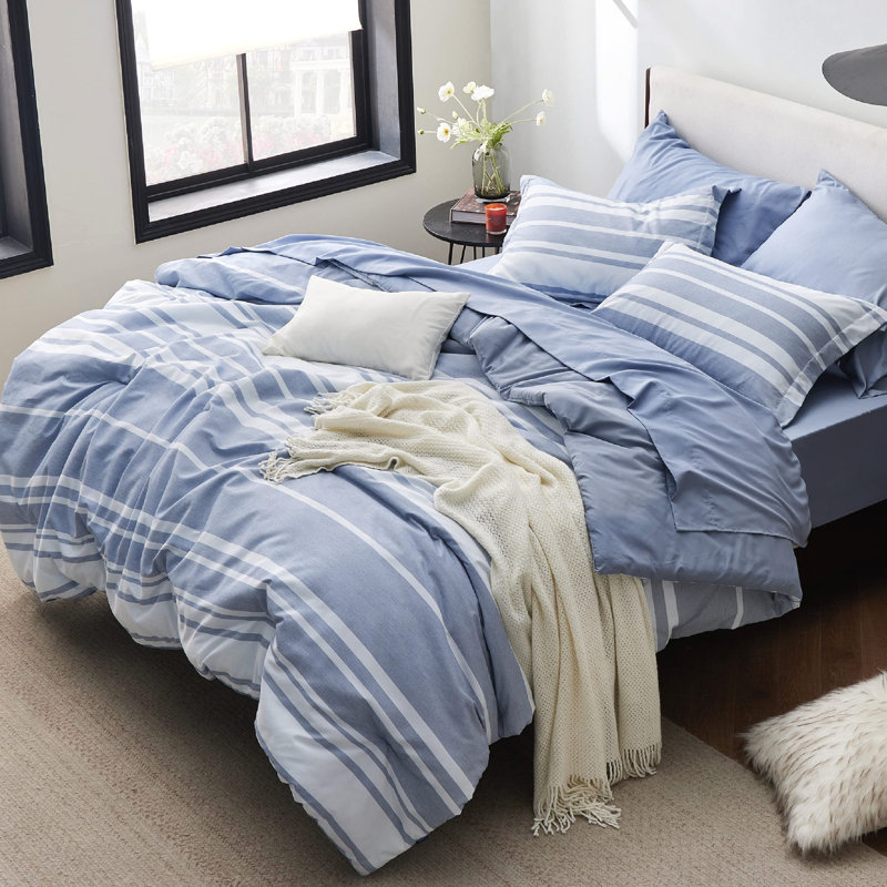 Bedsure Comforter Set 7 Pieces, Bedding Set for Bed Reversible, Cationic Dyeing Bed in a Bag with Comforter, Sheets, Pillowcases & Shams