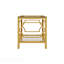 Table d'appoint carrée en or 19,7 po avec plateau en verre trempé et tablette de rangement, table de bout glamour de luxe avec structure en métal pour le salon, la chambre à coucher, le canapé, la table d'appoint pour petit espace-133335214