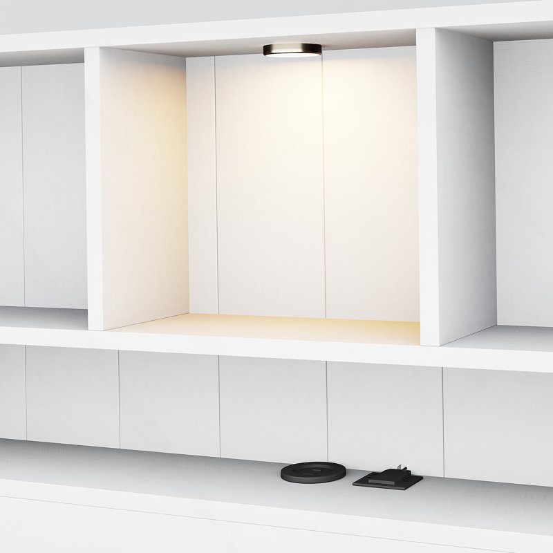 Lit plateforme simple en bois avec tête de lit bibliothèque, Simple, Blanc