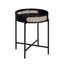 Table de bout ronde à dessus noir avec pieds en métal, () avec insert et fonction de rangement, convenant à une utilisation pour le café, une largeur de 22 po, une hauteur de 24 po et un plateau de 17 lb avec des grandes tables,