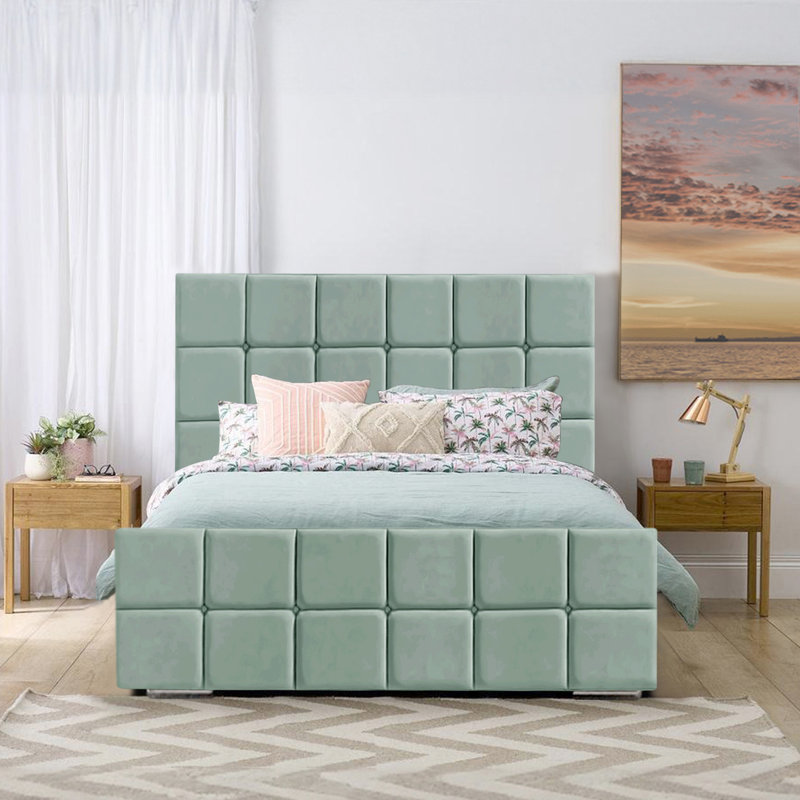 Alurd Upholstered Bed, Kingsize (5'), Duck Egg