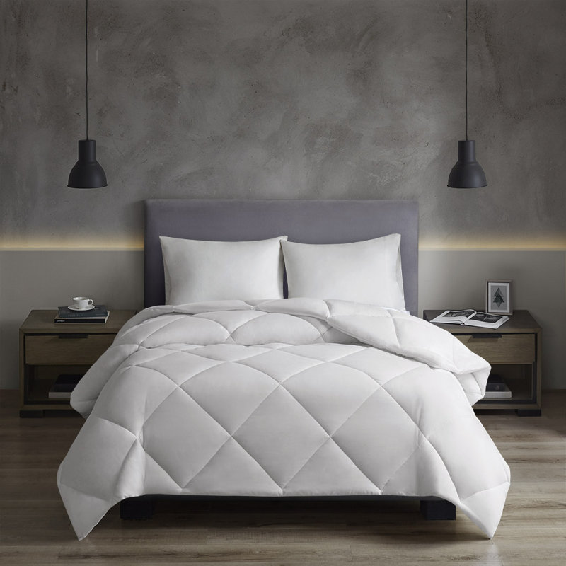 Ensemble de draps 4 pièces en mélange de coton, Gris, Très grand couvre-lit + 3 pièces supplémentaire