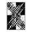 Machine Washable Patterns And Textures Modern Checkered Rug in Blue – Black Binding-566694423