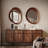 Asymmetrical Solid Walnut Wood Wall Mirror – 35" W x 32" H