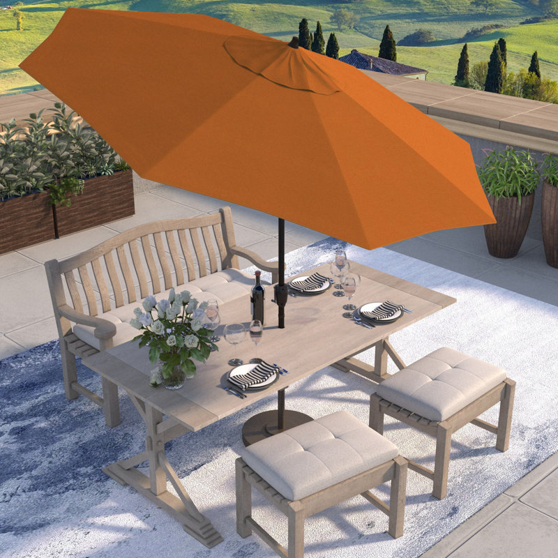 Parasol de marché 9 pi Jelks, Toile Sunbrella® tangerine