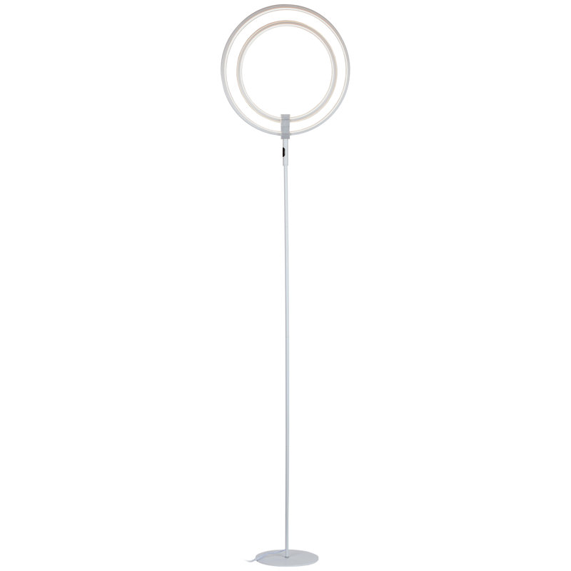 Eclipse 79 in. Industrial 2-Light 3-Way Dimming LED Floor Lamp with 2 Height Adjustable Heads
