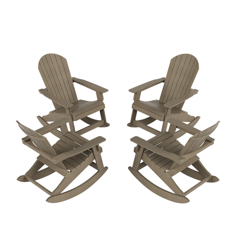 Arrlo Outdoor Adirondack HIPS Rocking Chair, Taupe