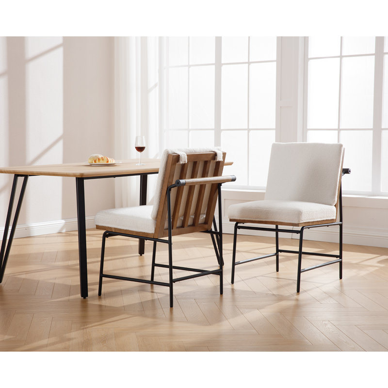 Chantille Upholstered Counter Stool with Metal Frame, White