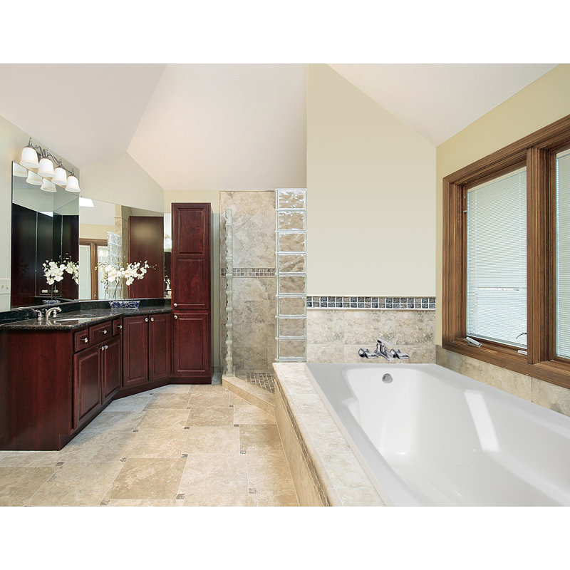Entre 66'' L Soaking Bathtub, Bone, Satin Chrome