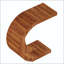 Table d'appoint en C en forme de C pour canapé et canapé