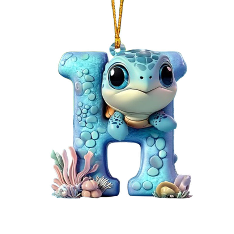 Cute Turtle Letter Shaped Ornament