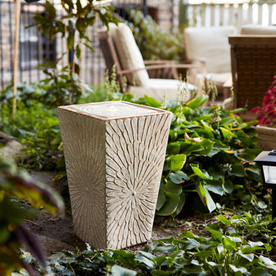 Indoor Ceramic / Porcelain Birdbath Fountain with Lights