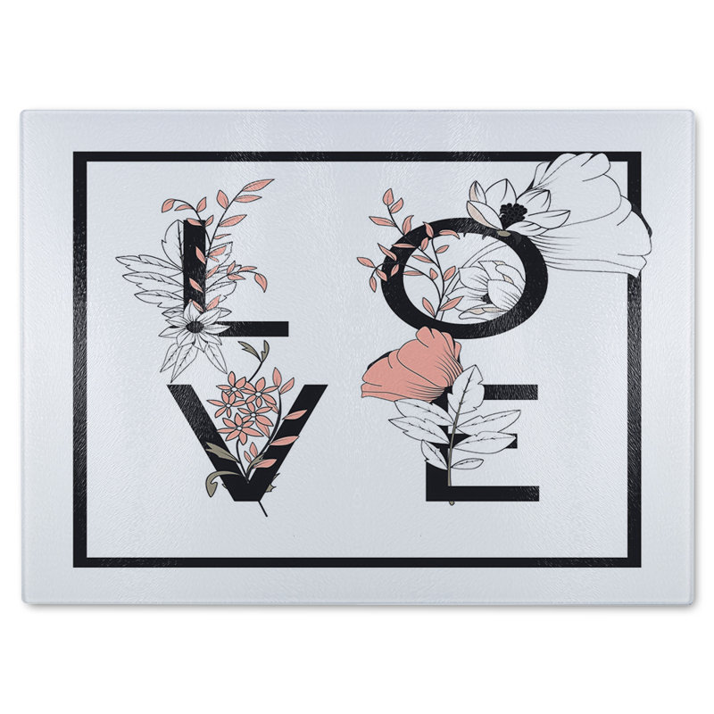 Love Glass Chopping Board, 28cm L x 20cm W