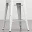 Tabouret de 24 po de hauteur comptoir en métal de 24 po - blanc vieilli, dossier incurvé pour le confort, repose-pieds, 2 tabourets croisés de conception stable, 24 po, structure de cuisine