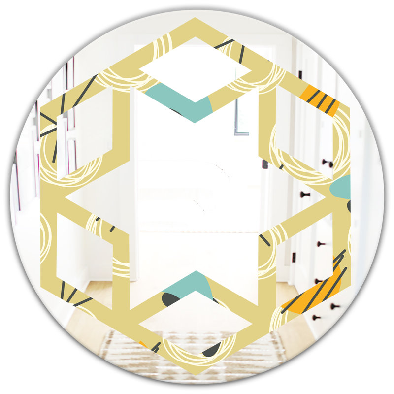 Miroir mural Hexagon Star Coastal, 23,6 po x 23,6 po, Dessin abstrait II