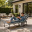 Fauteuil de bronzage élégant, chaise longue pliante d'extérieur avec dossier réglable à 5 niveaux et tissu Oxford 600D confortable
