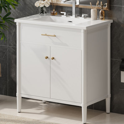 Meuble-lavabo simple 31 po avec lavabo en céramique de qualité supérieure
