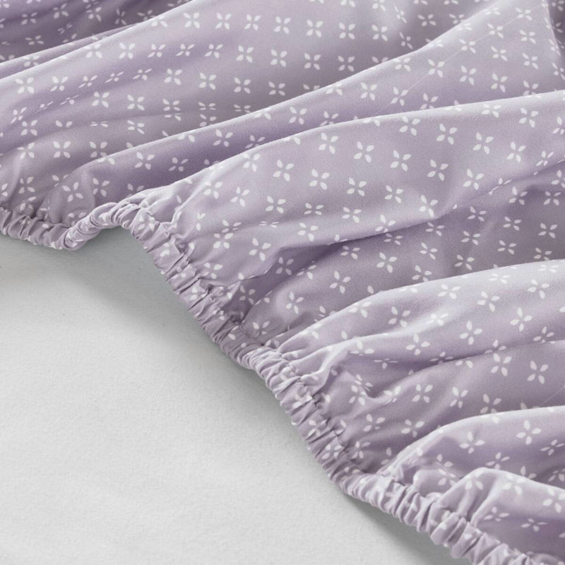 Couette et drap-housse 100 % taupe, format king, imprimé floral