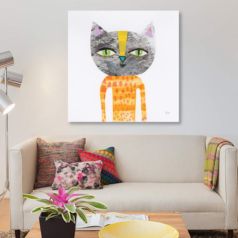 «Cool Cats I», art sur toile, H 18 po x l 18 po x P 1,5 po, Toile tendue, Pas de tapis