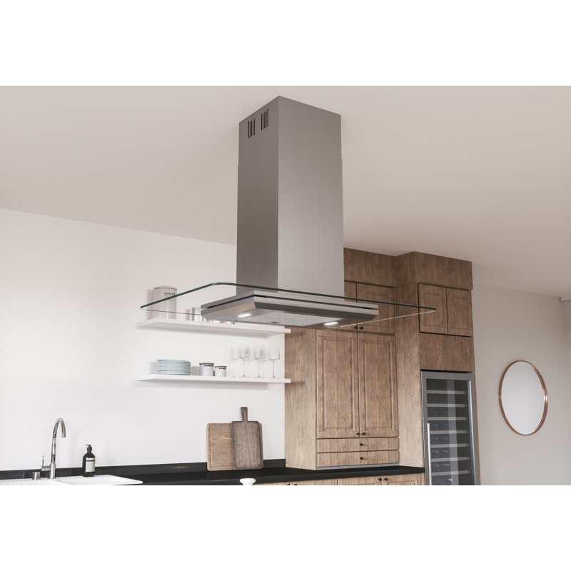 Zephyr Verona 36 in. 600 CFM Island Mount Range Hood with LED Light in Stainless Steel