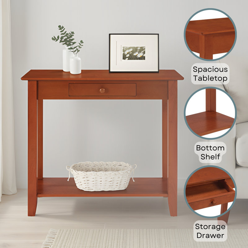 Carbin 31.5'' Console Table, Cherry, 30" H x 31.5" W x 14" D