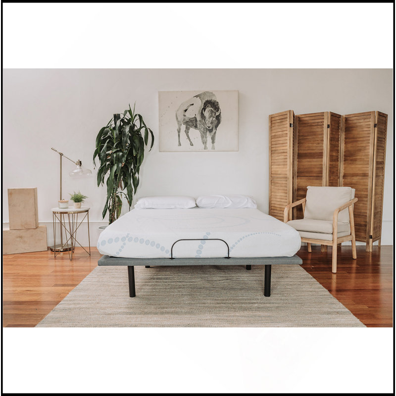 Matelas en mousse viscoélastique 8 pouces Sleep en blanc / bleu clair, Lit double