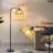 Alexcya 63'' Black Rattan Arched Floor Lamp with Remote Control and Dimmable Bulb Included