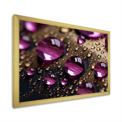 " Red Rose With Raindrops On Black I "