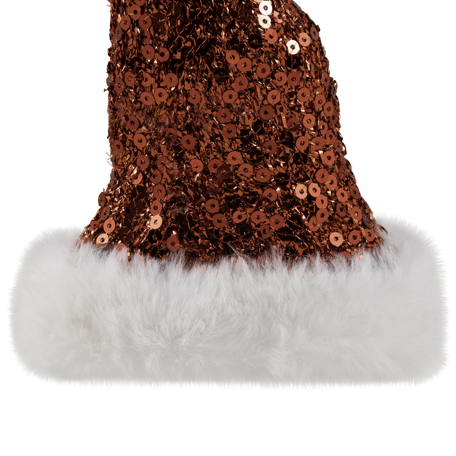 Sequined Santa Hat With Plush Trim Christmas Ornament - 8.5" - Red