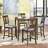 5 Piece Dining Table Set, Wooden Dining Square Table Set For 4, Counter Height Kitchen Table Set With Square Table And 4 Upholstered Chairs For Small Space-1475006266