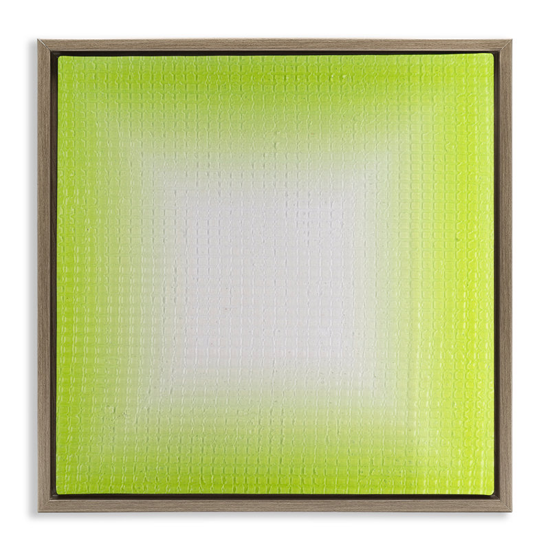 «Green Ombre Fade Brown» par Michael Willett, Cadre flottant orme Montalcino, H 18 po x l 18 po