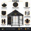 CHAÎNE DE CHIEN OCTAGONALE INTÉRIEURE ET EXTÉRIEURE AVEC COUVERCLE EN POLYESTER ET PARE-SOLEIL LATÉRAL, 5 PIEDS-106908389