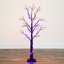 4 pi Arbre de Noël artificiel pré-éclairé avec une brindille noire et 240 lumières DEL orange et mauves