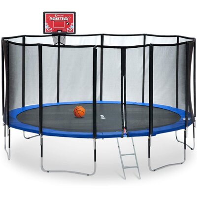 Exacme 15â Round Backyard Trampoline with Safety Enclosure -  6183-L015+BH07-RD