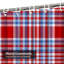 Rideau de douche sans couture à carreaux bleu tartan avec 12 crochets-1241755194