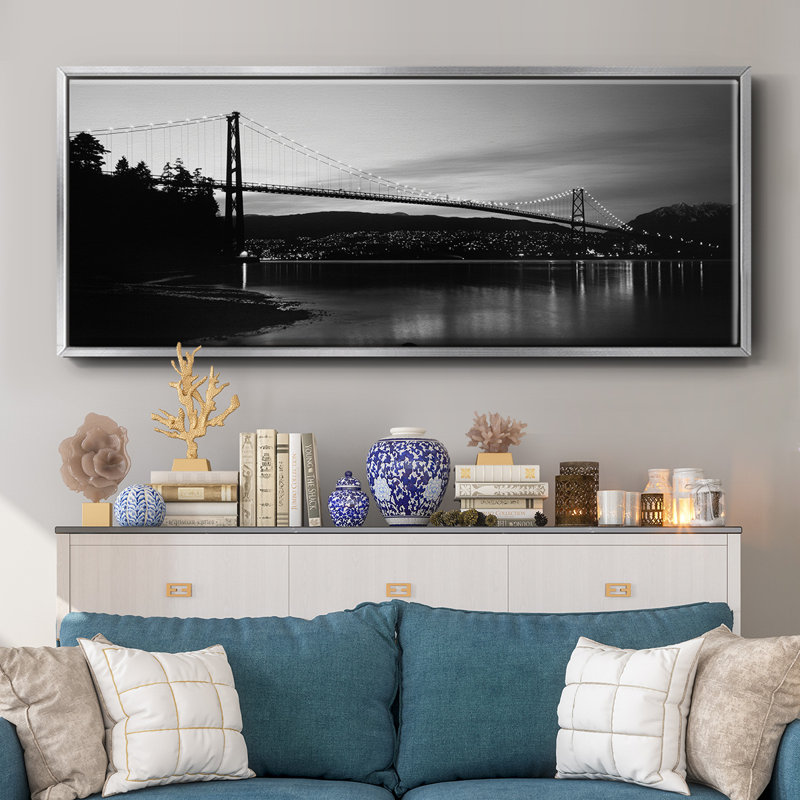 Lions Gate Inlet- Framed Canvas, 20" H x 50" W