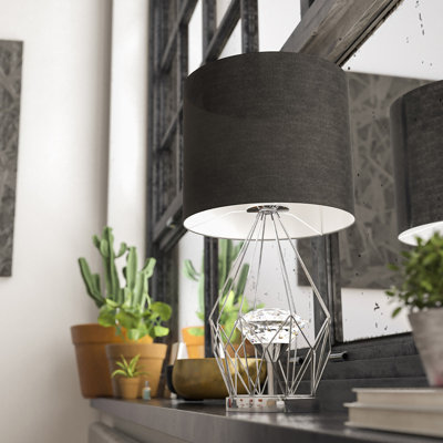 2 Light LED Table Lamp With Fabric Shade