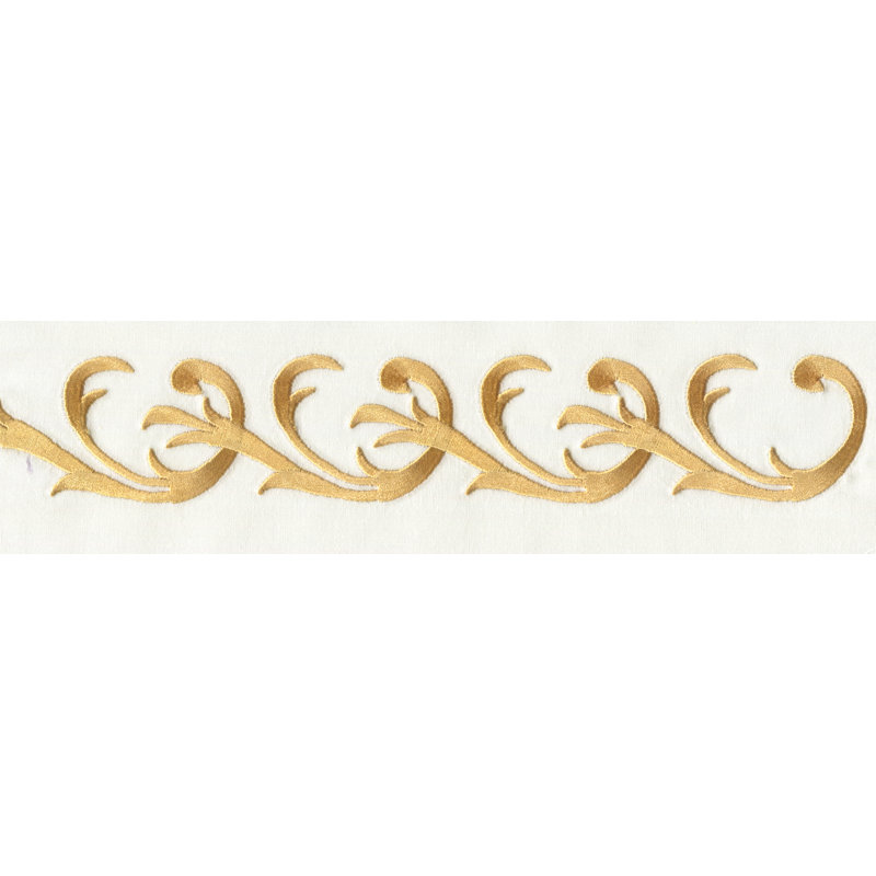 Lisa Percale Damask Flat Sheet, King, Gold