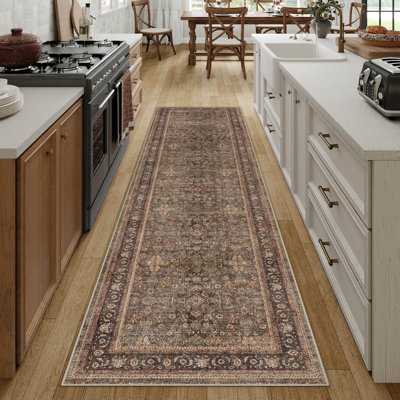 Kellems Vintage Machine Washable Area Rugs For Living Room With Non-Slip Backing