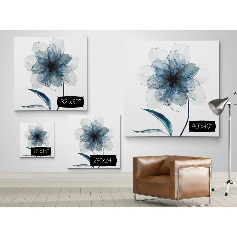 " Indigo Bloom II ", 32" H x 32" W x 1.5" D