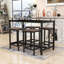 Ensemble de salle à manger 5 pièces Pipkin, table rectangulaire avec structure en acier et quatre tabourets pour les petits espaces-310902266-310902267
