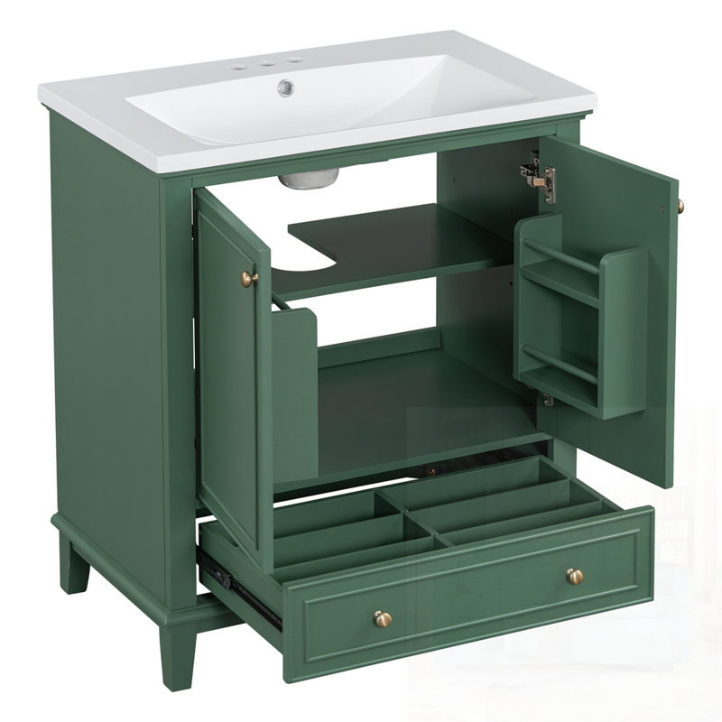 Naleah 30.01 Single Bathroom Vanity with Top, Green